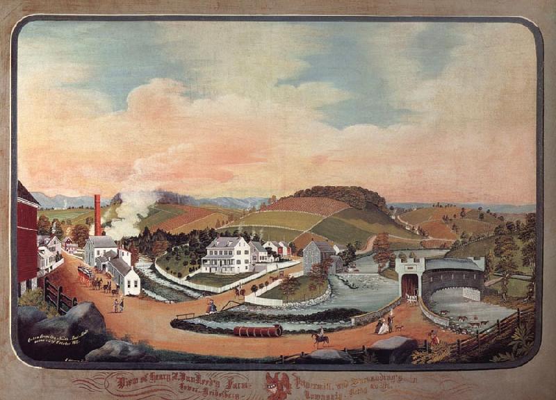 Hofmann Charles C. View of Henry Z.Van Reed's Farm,Papermill and Surroudings Spain oil painting art